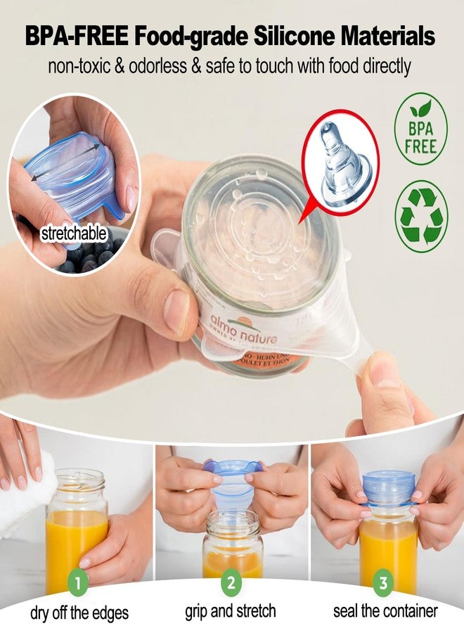 Adpartner Silicone Can Covers Pet Food Can Lids (8-Pack, 2.6in+3.3in), BPA-free Reusable Silicone Canned Food Lids for Soda/Beer Cans, Regular and Wide Mouth Mason Jars Canned Pet Foods - Image 4