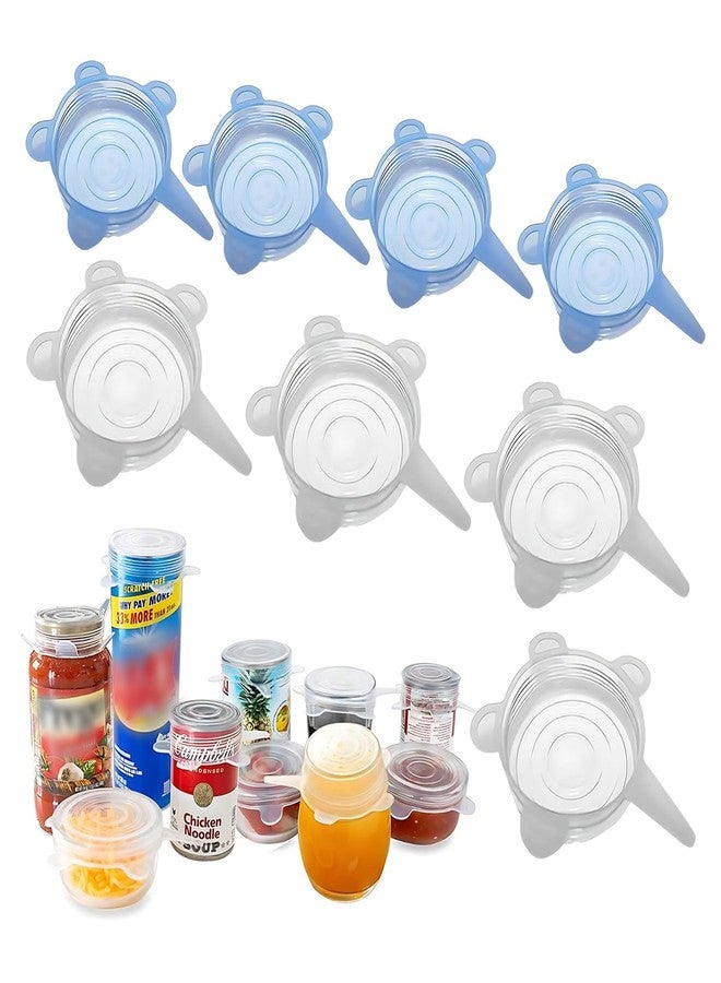 Adpartner Silicone Can Covers Pet Food Can Lids (8-Pack, 2.6in+3.3in), BPA-free Reusable Silicone Canned Food Lids for Soda/Beer Cans, Regular and Wide Mouth Mason Jars Canned Pet Foods - Image 1