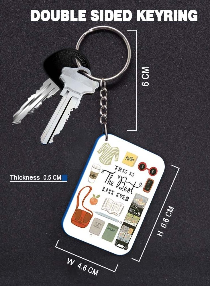 Service Zone Keychain Small Gift To Love One Rectangle Shape With Double Side Print This Is The Best Love Ever 