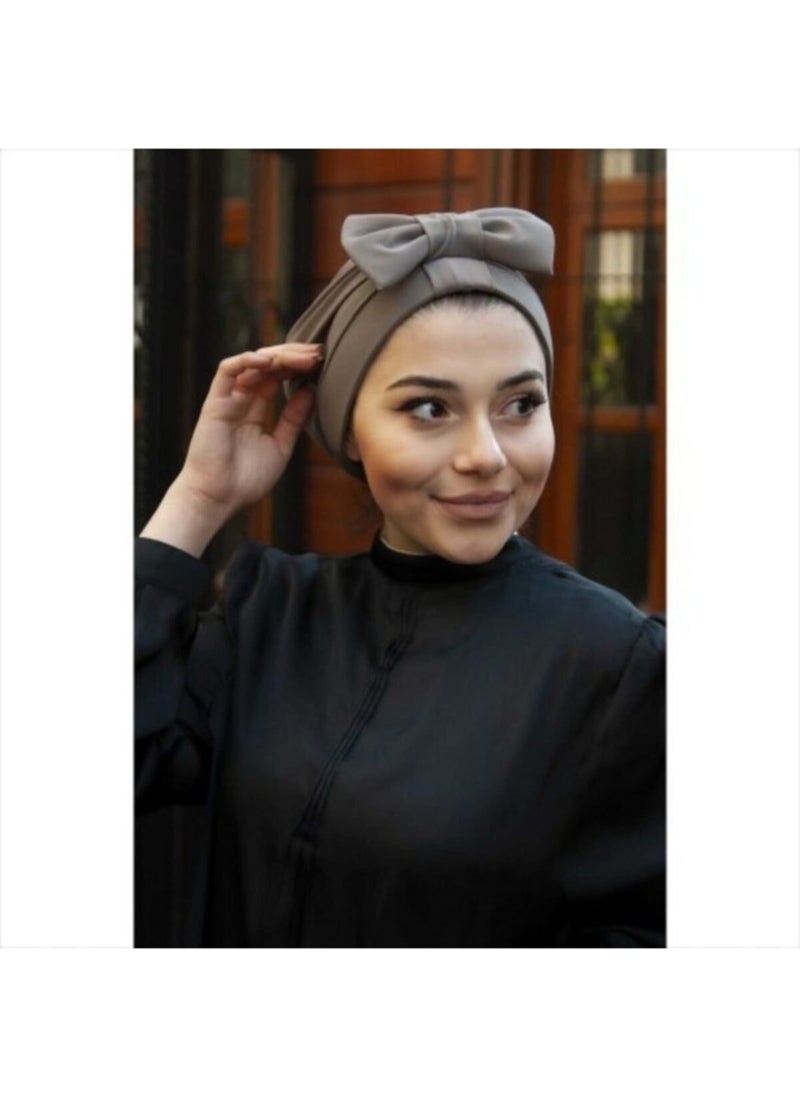 Belifanti Collection Bow Gray Outer Hijab Bonnet 