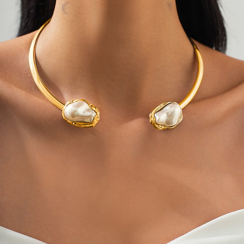 SHIXIN European and American Cross-Border Accessories: French Baroque Geometric Pearl Necklace Set - Image 3