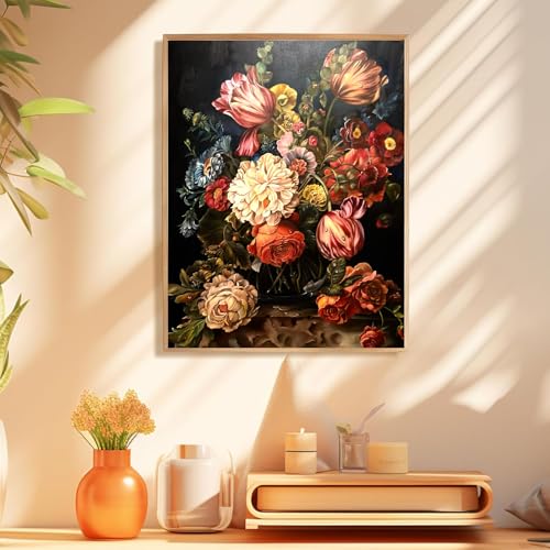 hkejoi Flower Paint by Numbers Kit for Adults, Flower Paint by Numbers Kit for Adults Beginner, Adult Paint by Number Kits for Gift Home Decor 16''W x 20''L - Image 2