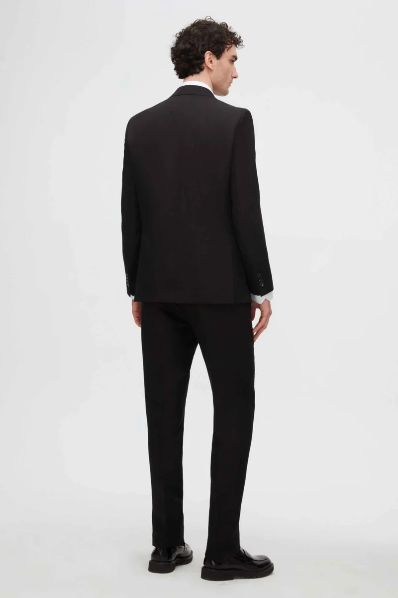 D'S DAMAT Regular Fit Black Dobby Suit 2HF05KV39577M