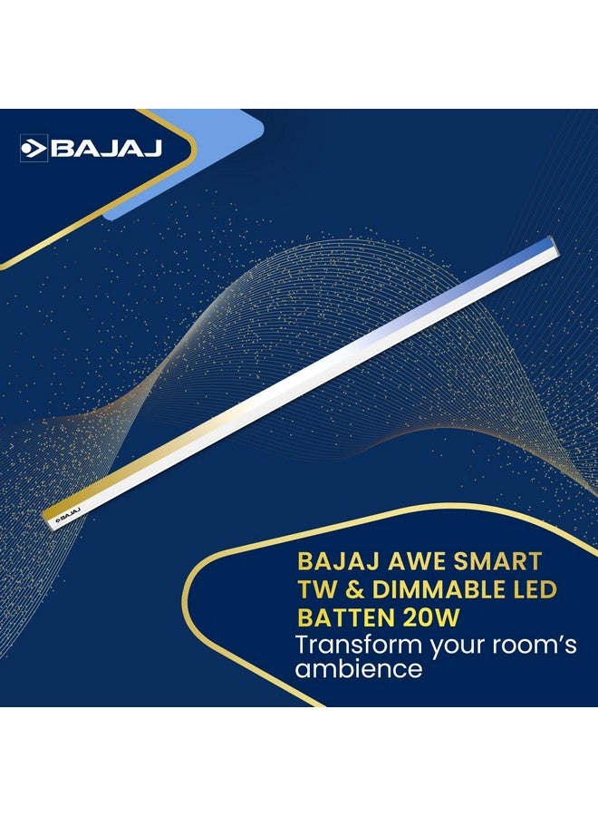 Bajaj Bajaj AWE Smart Tw & Dimmable LED Batten 20W Voice Control | Wifi Enabled | Energy Efficient | Instant On | Dimmable | Long Lasting | Tunable | Colour Changing | LED Batten For Home | 1 Yr Warranty - Image 2