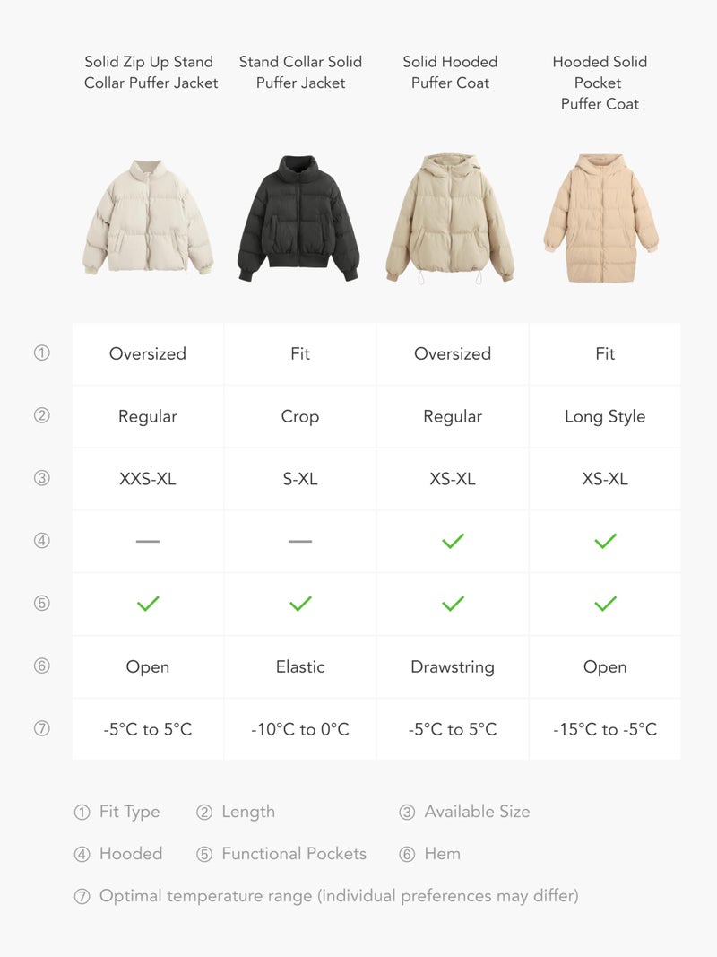 CIDER Womens Quilted Puffer Jacket Cropped Baggy Zip Up Casual Jackets Oversized Outerwear Warm Coat Trendy Winter: Black, S - Image 3