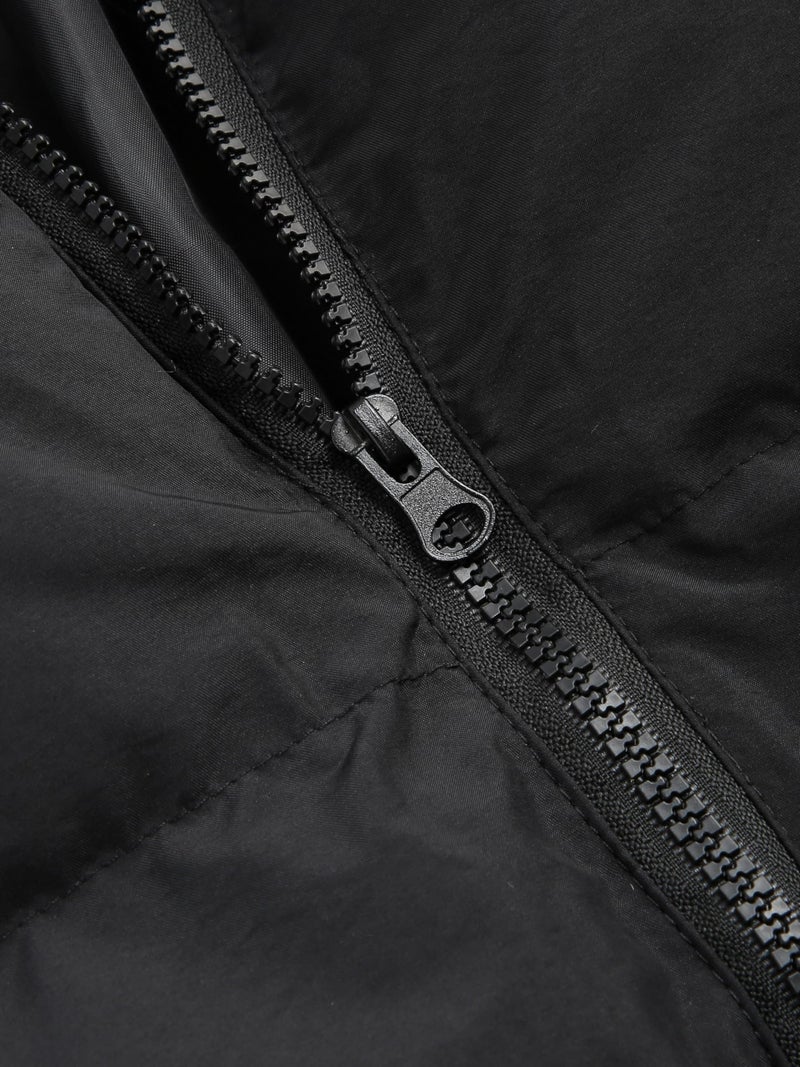 CIDER Womens Quilted Puffer Jacket Cropped Baggy Zip Up Casual Jackets Oversized Outerwear Warm Coat Trendy Winter: Black, S - Image 4