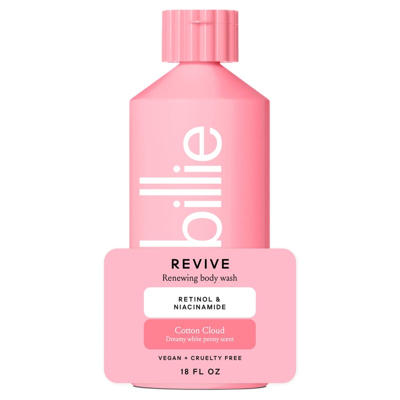 Billie Reviving + Renewing Women's Body Wash, Cotton Cloud Scent, Retinol & Niacinamide, 18oz - Image 1