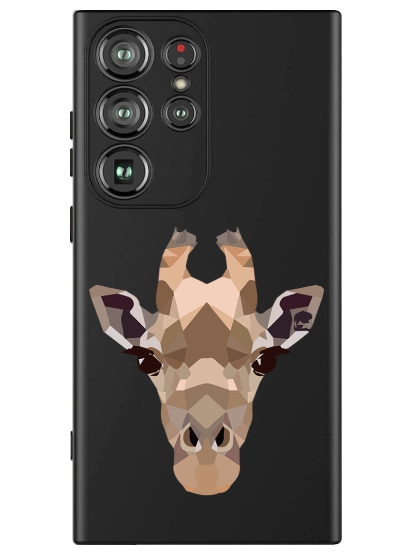 Theodor Protective Slim Fit Case Liquid Silicone Cover with Full Body Protection Anti-Scratch Shockproof Case For Samsung Galaxy S24 Ultra (Black) - Girrafe-01 - Image 1