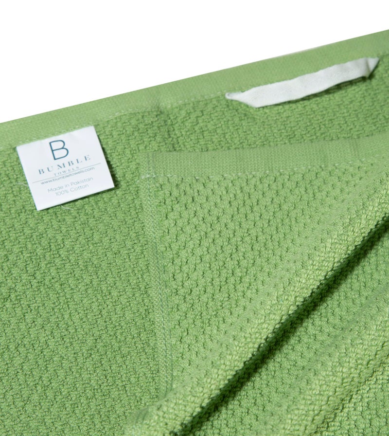 Bumble Towels Premium Kitchen Towels (16â€x 26â€, 6 Pack) | Large Cotton Kitchen Hand Towels | Popcorn Striped Design | Dish Towels | 430 GSM Highly Absorbent Tea Towels Set with Hanging Loop | Sage - Image 3