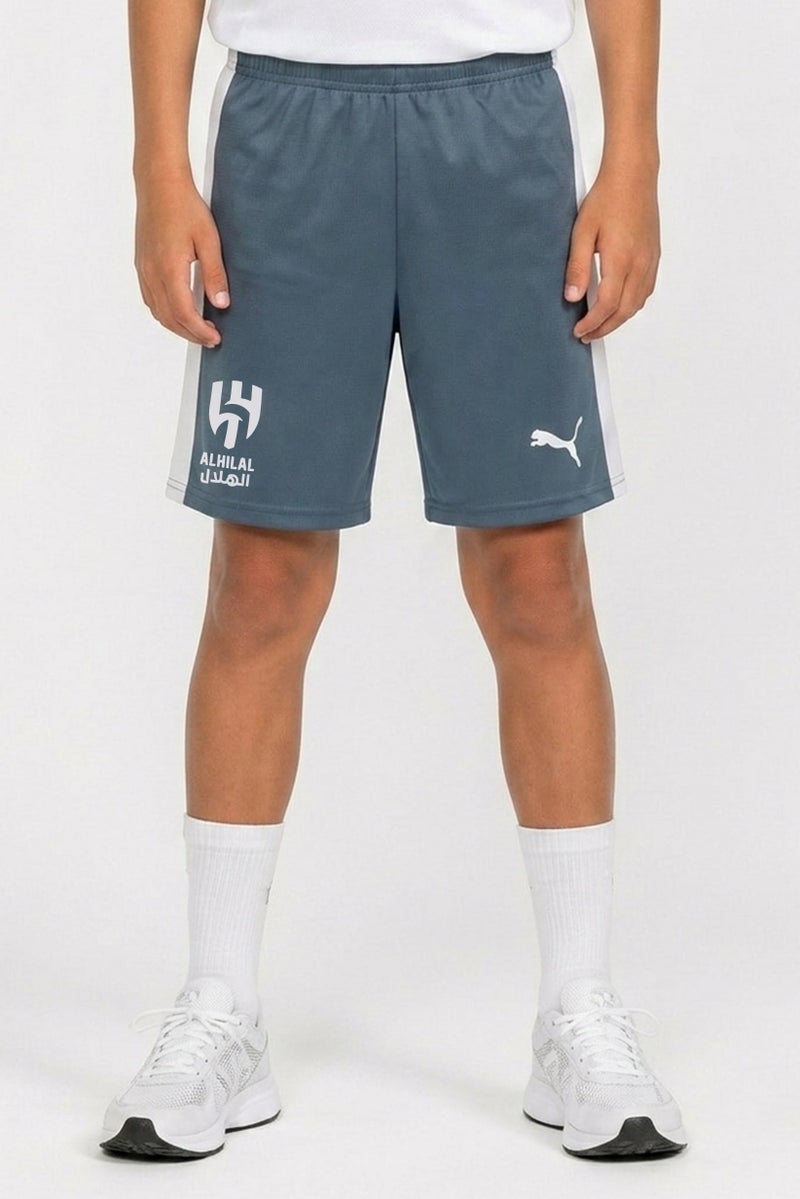 PUMA Kids Boy Sportswear Fit Embroidered Logo Outdoor Shorts, Sage Blue - Image 1