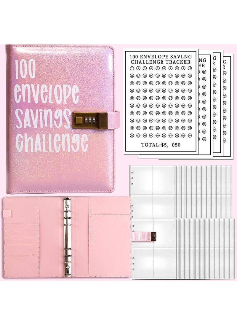 Generic 100 Envelopes Money Saving Challenge 100 Envelope Challenge Binder 100-Day Envelope Challenge Kit Money Saving Binder Easy and Funny Way to Save Budget Planner Savings Book  - Image 1