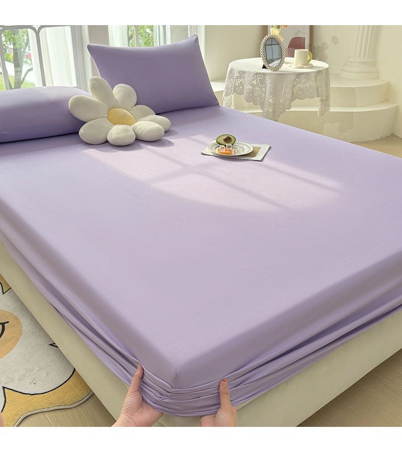 Light Grey 360 Full Coverage Non Slip Fitted Mattress Protector Easy Care Fabric - Image 4