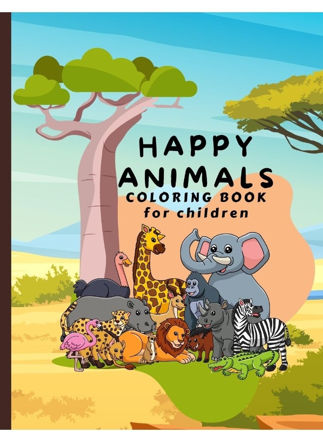Happy Animals Coloring Book for Children  - Image 1