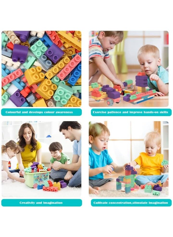 Soft Building Blocks Toys,80 Pcs Build Blocks Sensory Toys for Kids STEM Educational Sets LearningDevelopment Toys Stacking Block Kit Educational Infant Blocks for Toddlers Baby 1-5 Years Old  - Image 4