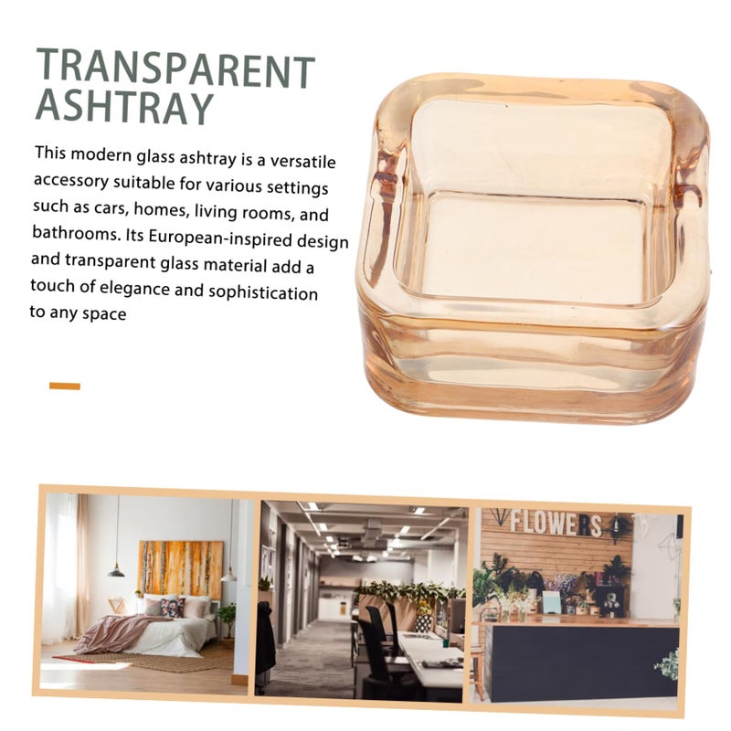 Transparent Crystal Ashtray Compact Design For Home Office Car Patio Indoor Outdoor Use - Image 4
