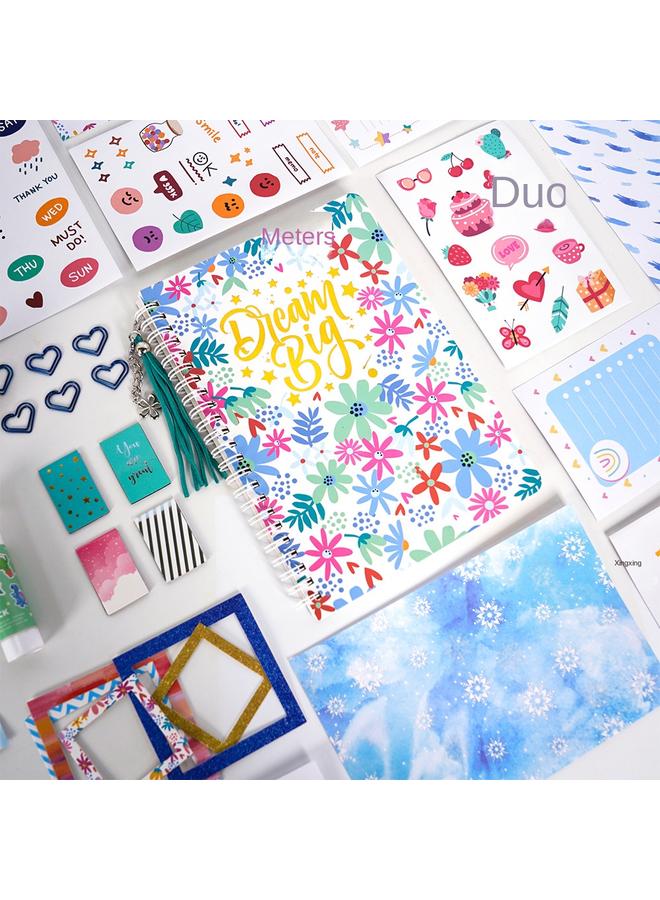 Bluejw DIY JOUNARY SET Children Blue Hand Account Sticker Stationery Gift Box Scrapbook Diaries Suit - Image 3
