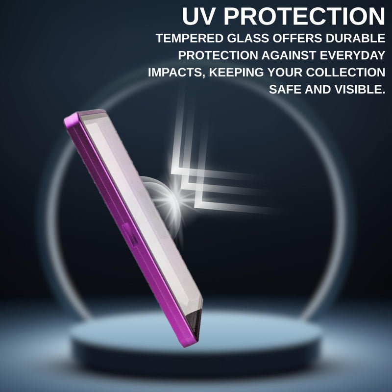 RedCap Magnetic Aluminum Graded PSA Slab Guard UV Resistant Glass 35PT Premium Protector Display Case For Standard PSA CGC Graded Sport Trading Cards - Amethyst - Image 2