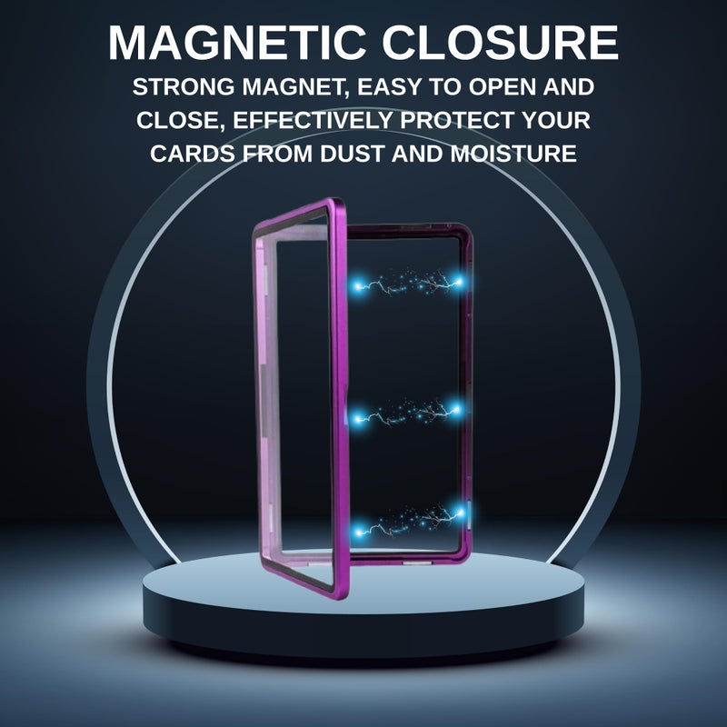 RedCap Magnetic Aluminum Graded PSA Slab Guard UV Resistant Glass 35PT Premium Protector Display Case For Standard PSA CGC Graded Sport Trading Cards - Amethyst - Image 4