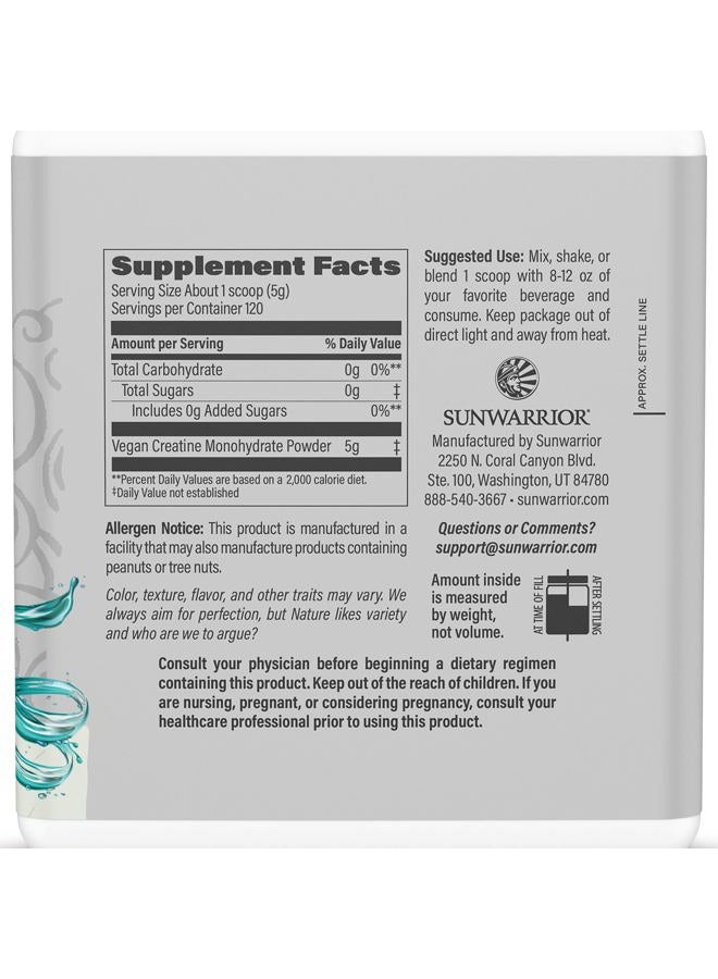 Sunwarrior Creatine Monohydrate Powder Micronized PreWorkout Recovery Supplement | Support Muscle Building Strength Training Cognition | Vegan & Keto Friendly Bulk Size (120 Servings) Unflavored - Image 2