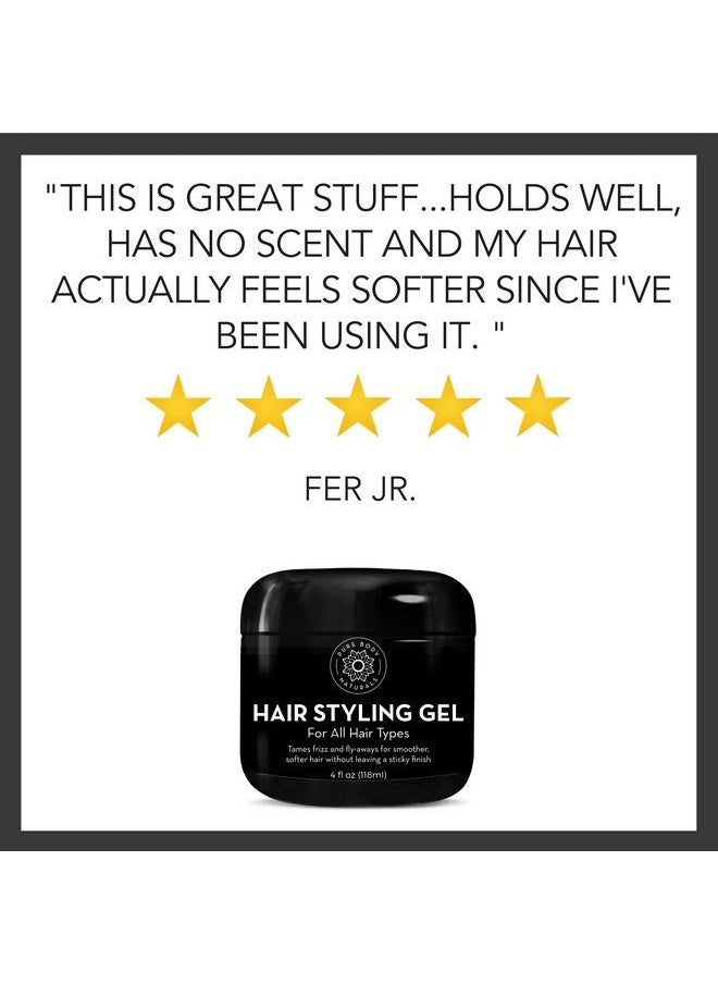 PURE BODY NATURALS - Hair Gel For Men Natural Ingredients And Chemical Free With Hydrating Aloe For Firm Healthy Hair 4 Fl Oz - Image 1