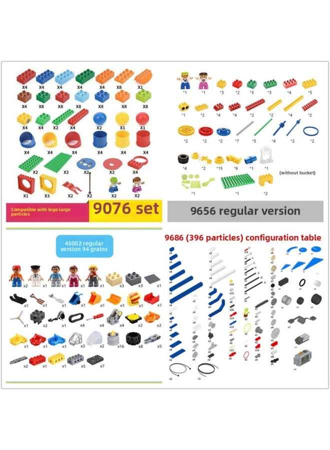 Compatible With Lego Baiyuan 45002 Large Particle Gear Mechanical 9656 Basic Teaching Aids 9090 Pipe Building Blocks 9076-Color:9656 Bag [102 Particles]]