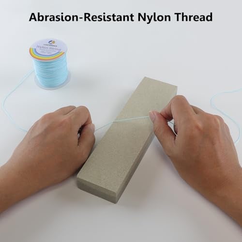 LUSTEMBER 0.8mm Nylon String, Strong Bracelet String, Durable Nylon Cord for Jewelry Making, Bracelets, Beading, Necklaces, Rattail Braiding, Kumihimo, Wind Chimes, Blinds and Handicrafts - Image 5