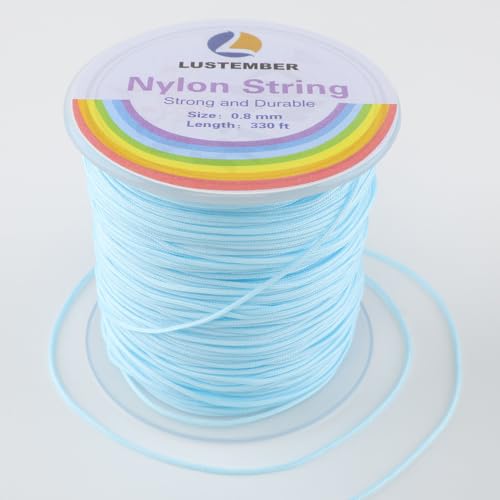 LUSTEMBER 0.8mm Nylon String, Strong Bracelet String, Durable Nylon Cord for Jewelry Making, Bracelets, Beading, Necklaces, Rattail Braiding, Kumihimo, Wind Chimes, Blinds and Handicrafts - Image 1