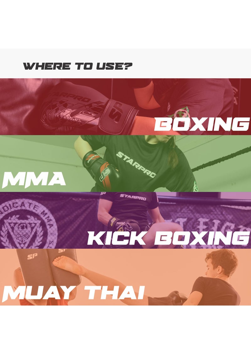 Boxing Mitts - Vegan Leather - Boxing Pads for Coaching in Boxing MMA Kickboxing and Martial Arts - Men & Women - Training Pads