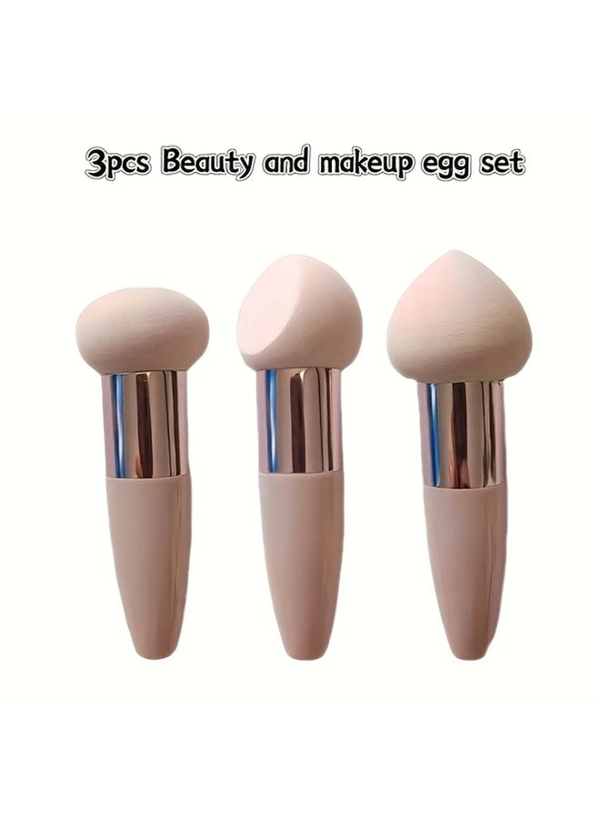 3pcs Mushroom Head Powder Puff Sponge For Makeup Dry Wet Dual Use - Image 1