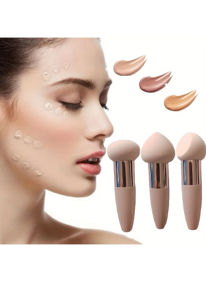3pcs Mushroom Head Powder Puff Sponge For Makeup Dry Wet Dual Use - Image 2