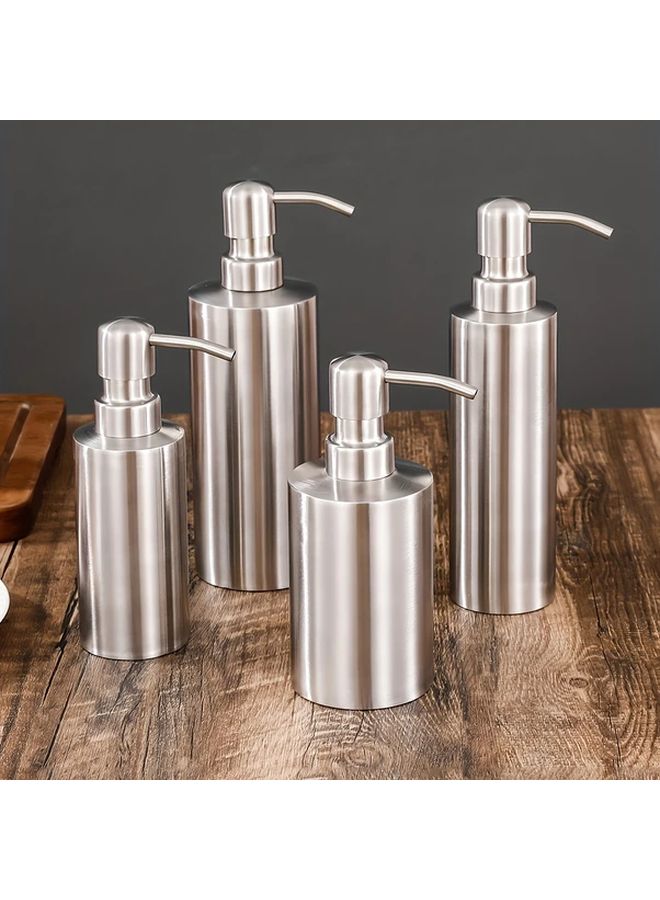 300ml Silvery Press Type Dispenser Bottle For Shower Gel Hand Sanitizer Body Lotion - Image 5