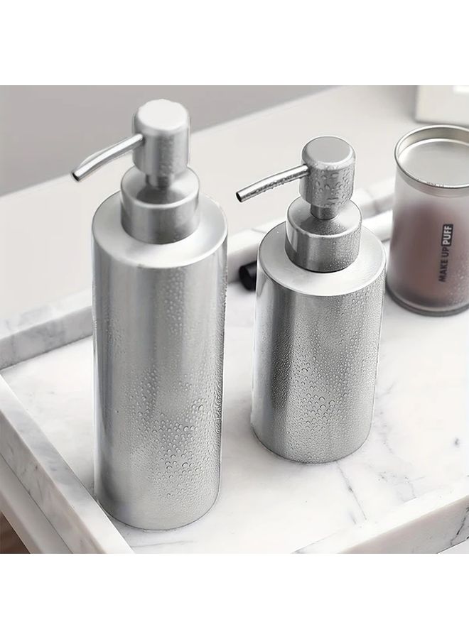300ml Silvery Press Type Dispenser Bottle For Shower Gel Hand Sanitizer Body Lotion - Image 3