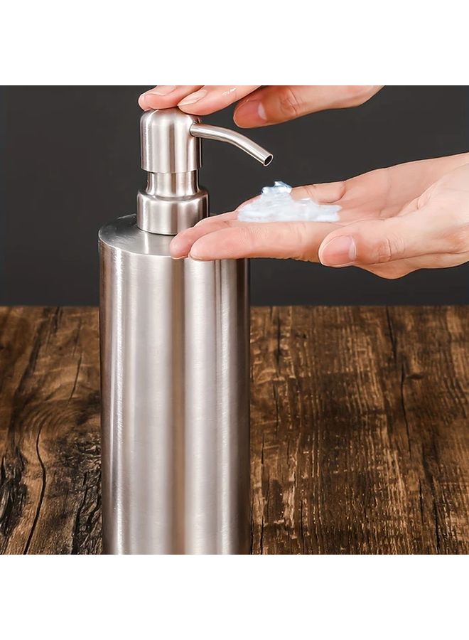 300ml Silvery Press Type Dispenser Bottle For Shower Gel Hand Sanitizer Body Lotion - Image 2