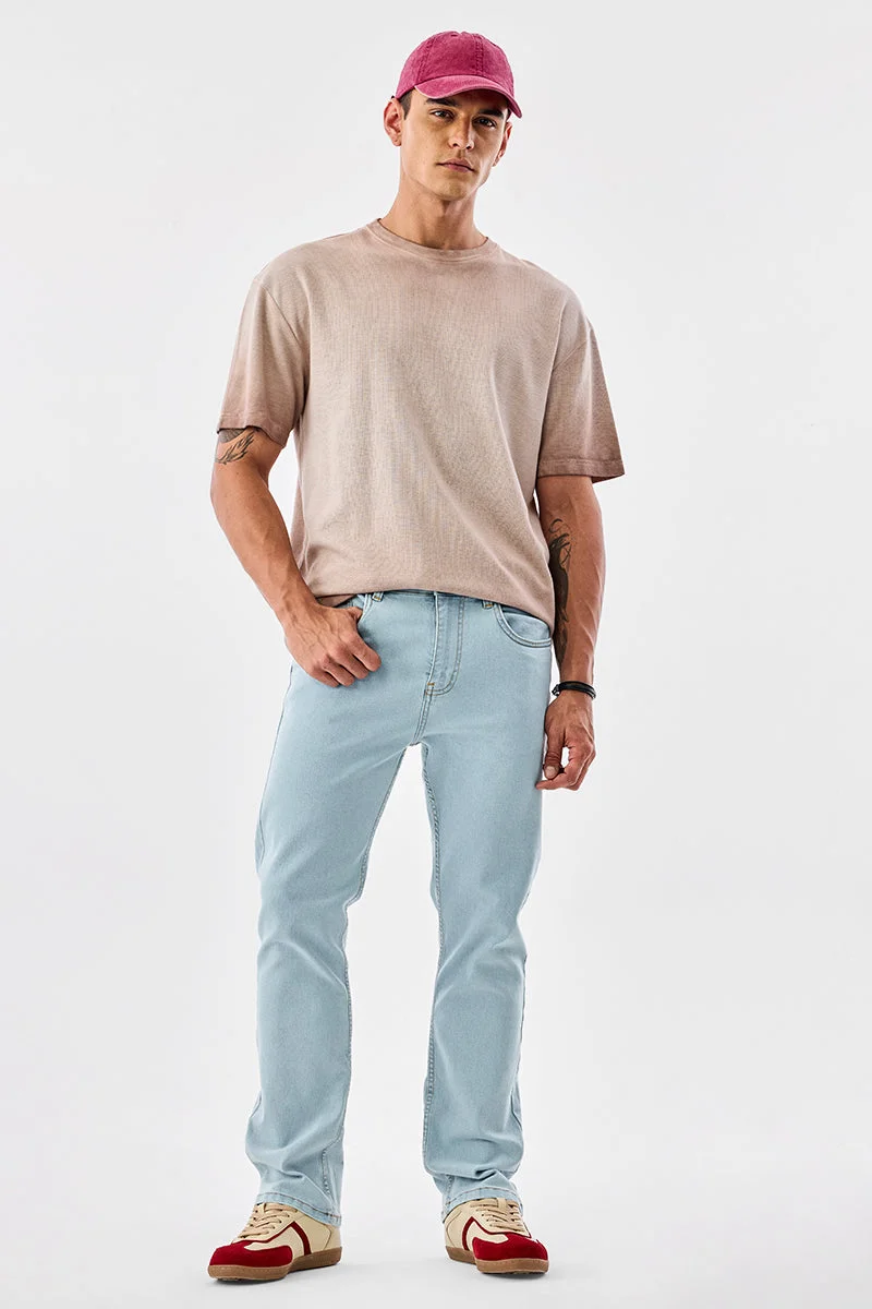 SNITCH Light Blue Solid Straight Fit Casual Core Lab Jeans