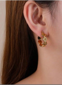 Elegant Stainless Steel Gold Plated Hoop Earrings For Women