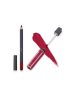 Aden 2 In 1 Matte Liquid Lipstick & Lip Liner Set 7Ml Nonsmudge & Quick Drying Highly Pigmented Long Duration With Hydration Made In Italy (09 Russian Red)  - Image 2