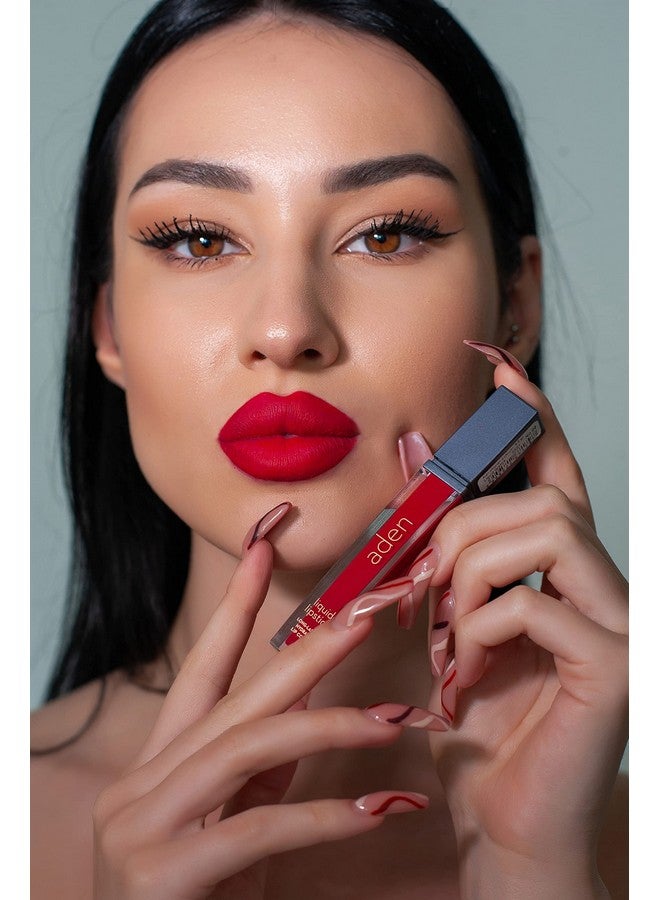 Aden 2 In 1 Matte Liquid Lipstick & Lip Liner Set 7Ml Nonsmudge & Quick Drying Highly Pigmented Long Duration With Hydration Made In Italy (09 Russian Red) - Image 3