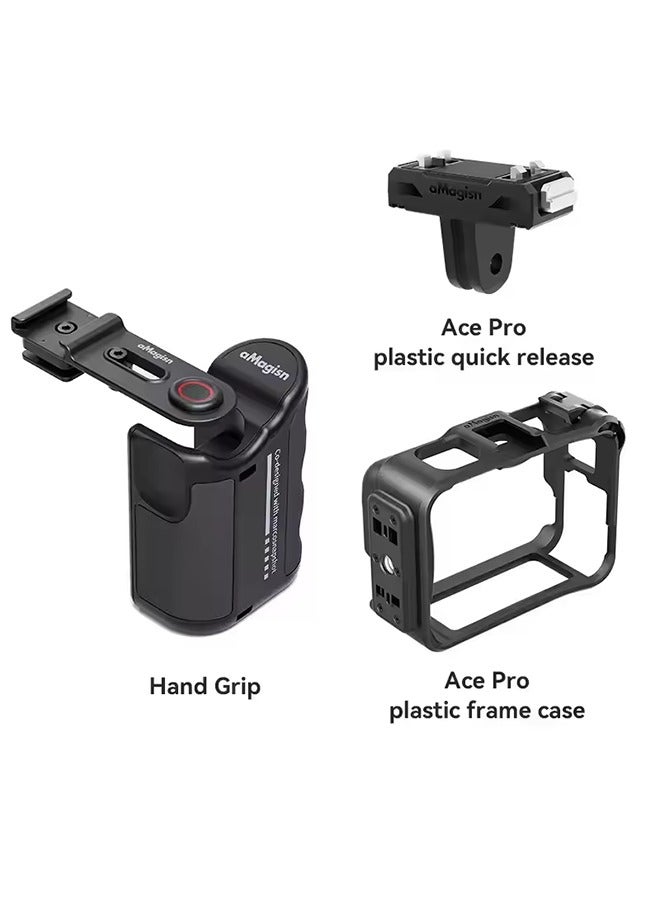 aMagisn مجموعة مسكة aMagisn Xplorer لـ Insta360 Ace Series مقبض تحرير سريع + زر غالق لـ Insta 360 Ace AcePro AcePro2 - Image 5