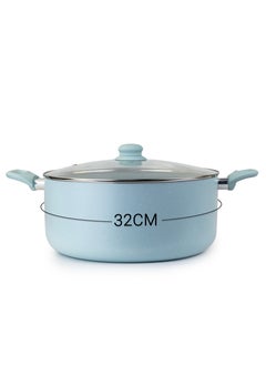 Wilson Oak Casserole with Lid and Marble Coating, Soft Touch Handle Stew Pot Suitable for Gas Electric Induction and Ceramic Stove Dutch Oven - 32cm – Blue  - Image 3
