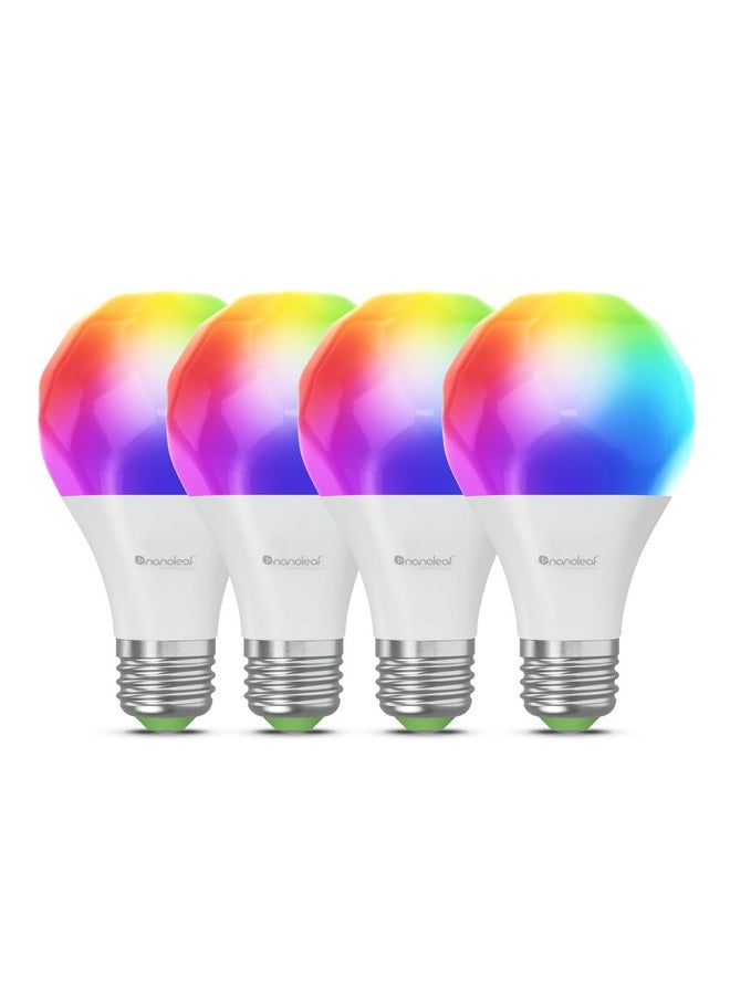 Nanoleaf Nanoleaf Essentials Smart LED Color-Changing Wi-Fi A19 Light Bulb (60W) - RGB & Warm to Cool Whites, App & Voice Control (Works with Apple Home, Google Home) - 4PK  - Image 1