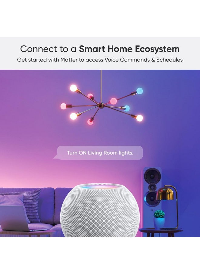Nanoleaf Nanoleaf Essentials Smart LED Color-Changing Wi-Fi A19 Light Bulb (60W) - RGB & Warm to Cool Whites, App & Voice Control (Works with Apple Home, Google Home) - 4PK  - Image 4