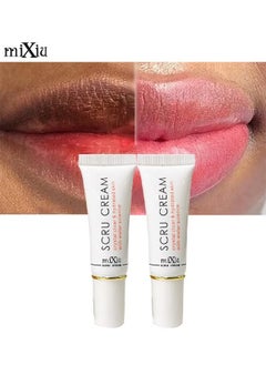Mixiu 2PCS Lip Magic Lighten Scrub Cream, Dark Black Lip Removal Exfoliation Pigmentation, Fade Dull Pink Lip Balm Brighten, Anti-Crack Moisturizing, Smooth Lips, Gentle Exfoliator For Chapped And Dry Lips  - Image 1