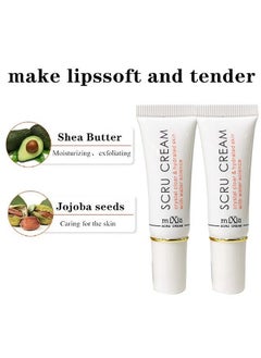 Mixiu 2PCS Lip Magic Lighten Scrub Cream, Dark Black Lip Removal Exfoliation Pigmentation, Fade Dull Pink Lip Balm Brighten, Anti-Crack Moisturizing, Smooth Lips, Gentle Exfoliator For Chapped And Dry Lips  - Image 2