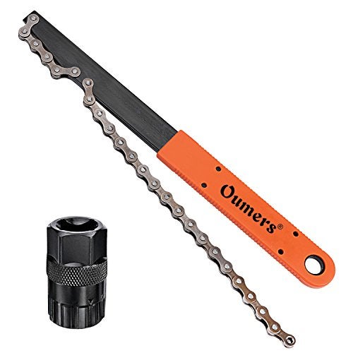 Oumers Bike Chain Tools Kit, Upgrade Rotor Lockring Removal Wrench & Chain Whip with Cassette/Bicycle Flywheel Remover Sprocket Remover Tool Pack - Image 1