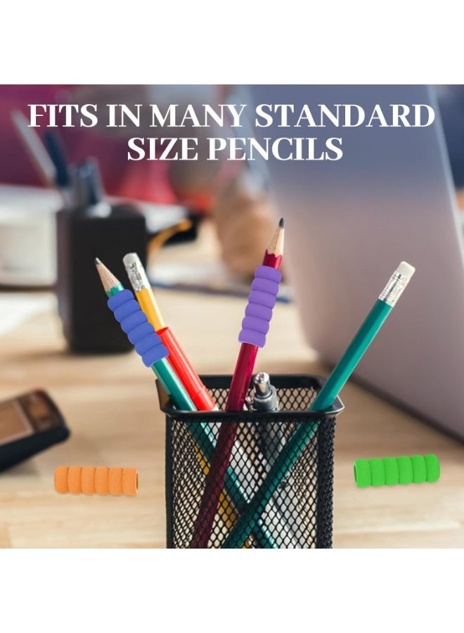 سونسر مقابض قلم رصاص للأطفال ، 12 قطعة مقابض قلم رصاص للبالغين مقابض قلم رصاص رغوية للأطفال والكبار أقلام رصاص سهلة الإمساك للأطفال بالكتابة اليدوية ، 6 ألوان قبضة حامل القلم لتخفيف الأصابع - Image 5