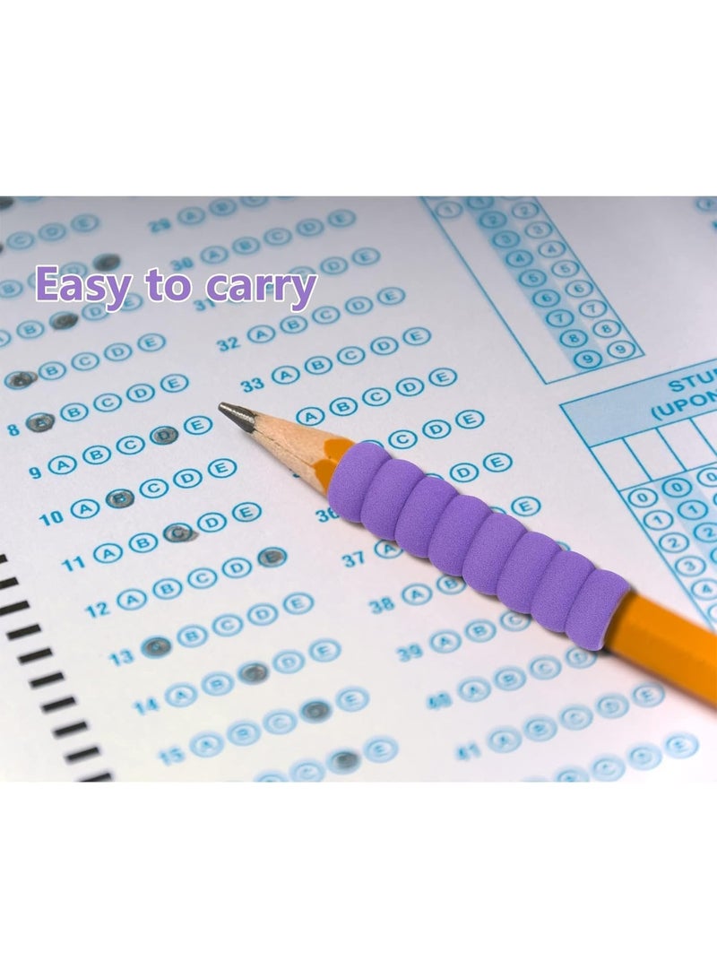 سونسر مقابض قلم رصاص للأطفال ، 12 قطعة مقابض قلم رصاص للبالغين مقابض قلم رصاص رغوية للأطفال والكبار أقلام رصاص سهلة الإمساك للأطفال بالكتابة اليدوية ، 6 ألوان قبضة حامل القلم لتخفيف الأصابع - Image 4