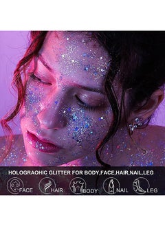 Barbie 12 Colors Gel Eye Makeup Glow in The Dark Glitter Gel  Chunky Makeup Fine Glitter UV Black Light Glitter for Body/Face/Hair/Eyeshadow Glitter for Carnival Party(Not Loose Glitter) For Women  - Image 5