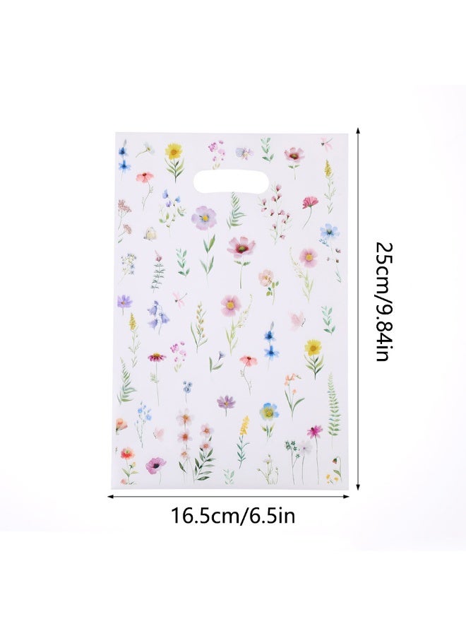 100pcs Adorable Flower Gift Packaging Bag, 16.5cm*25cm Small Gift Packaging Handbag - Image 2