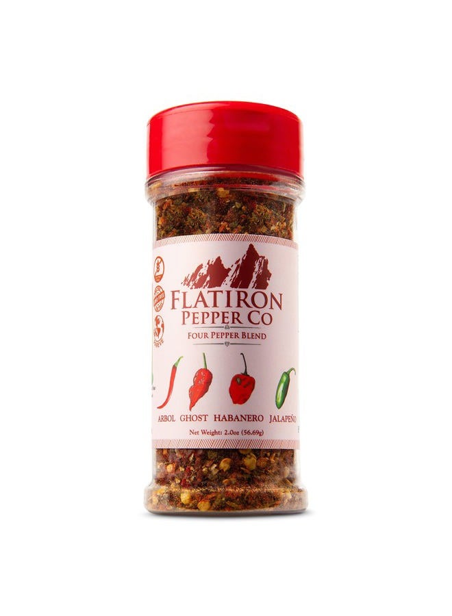 Flatiron Spice Pepper Co - Four Pepper Blend Premium Red Chile Flakes. Habanero - Jalapeno - Arbol - Ghost Pepper - Image 1