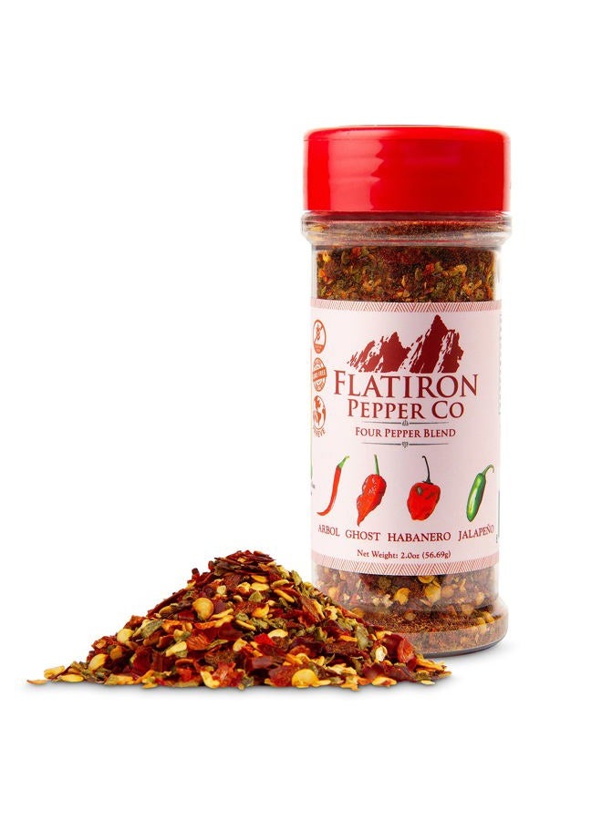 Flatiron Spice Pepper Co - Four Pepper Blend Premium Red Chile Flakes. Habanero - Jalapeno - Arbol - Ghost Pepper - Image 2